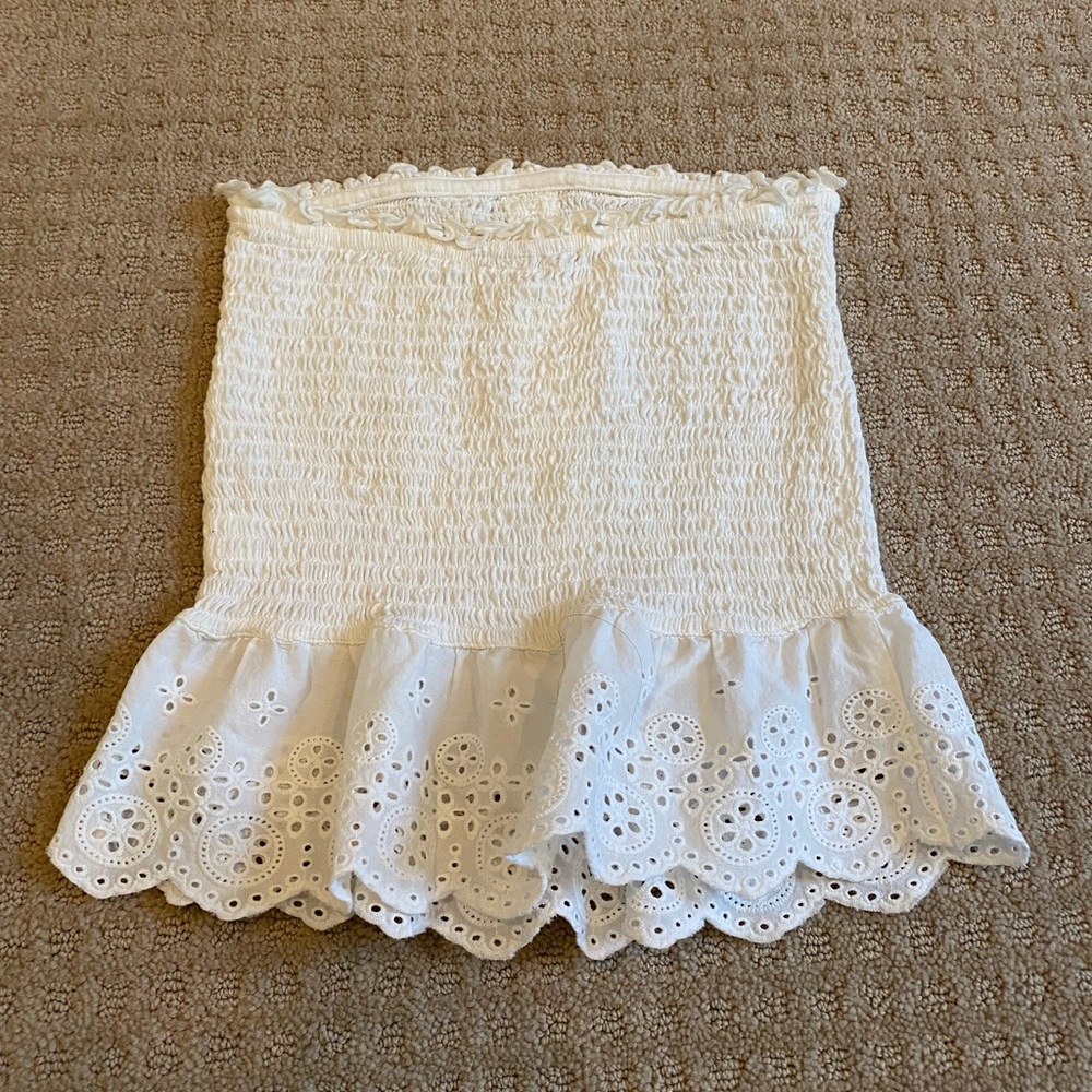 SO White Ruffle Tube Top - Picture 2 of 3